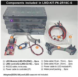 P4 256 X 1024mm, Industrial Real-time LED Text Message <strong>Display</strong> Kit for PLC PC Embedded Server, RS232 Ethernet, LMD-KIT-P4-4R16C - Product Image 2