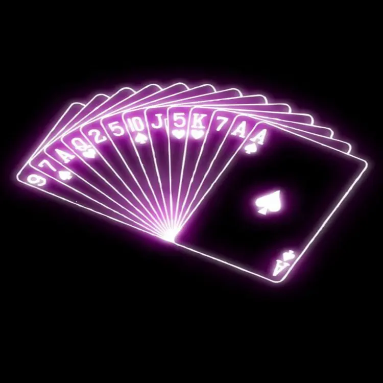 Коммерческая неоновая вывеска для покера, светодиодная неоновая подсветка для покера, неоновая вывеска для украшения комнаты