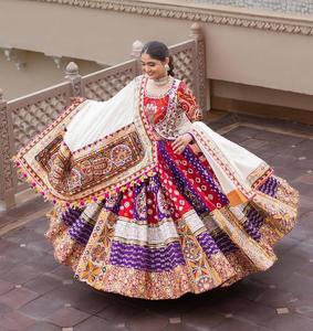 Traditional Gujarati Lehenga Choli for Women Heavy Embroidered <strong>Ghagra</strong> with Dupatta for Winter Weddings &amp; Festive Wear - Product Image 4