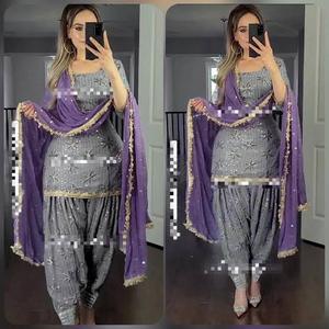 PAKISTANI PUNJABI SHARARAドレス<span class=keywords><strong>LEHNGA</strong></span> CHOLI美しいデザインOEM女性パンジャブスタイルドレス低MOQ卸売価格