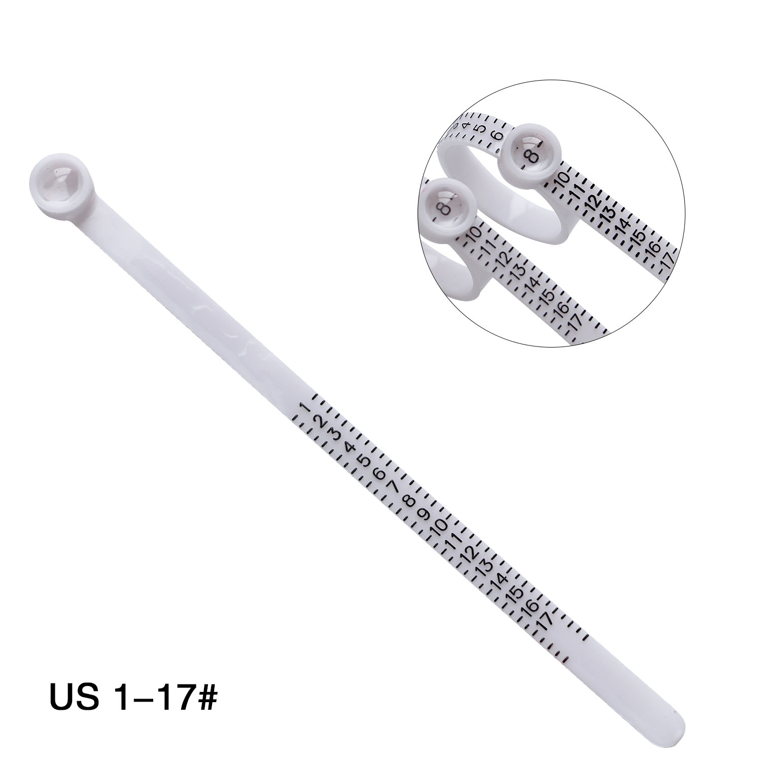 Mètre à bagues taille US avec loupe