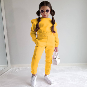 卸売フーディーキッズ冬服セットパーカートラックスーツフーディーロングパンツ2ピース男の子と女の子ジョギングセット