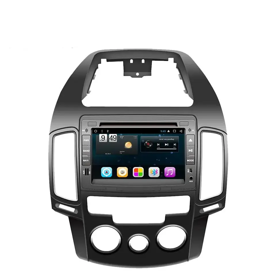 AuCar 7 "Android 10 de Video de Radio de navegación GPS Auto estéreo coche Multimedia DVD REPRODUCTOR DE PANTALLA TÁCTIL PARA Hyundai I30 2007-2011