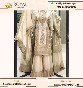 Presenting New <strong>Designer</strong> Pure Chinnon With Heavy Embroidery Coding Work Top-Bottom and Dupatta Set - Product Image 3