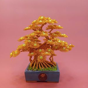 美しいワイヤー盆栽赤い花ユニークな風水装飾豊富ポジティブエネルギーシンボル人工木を出荷する準備ができて - Product Image 3