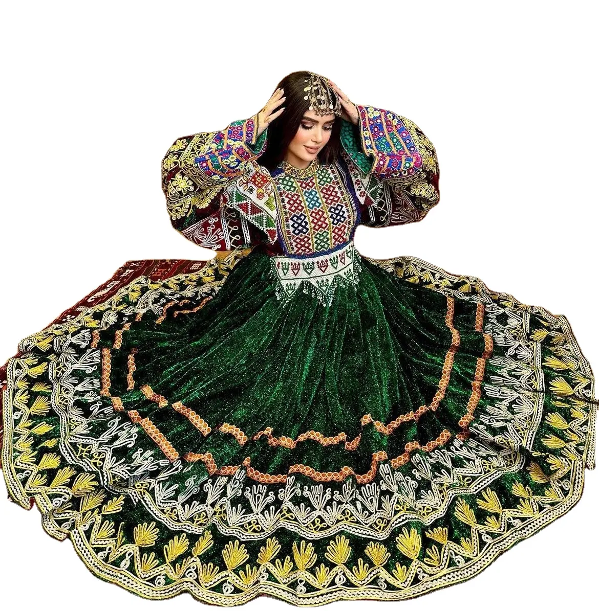 2023 Afghan Kuchi Kleid Mit Handmade Tribal Traditional Besticktes Kleid Für Frauen Afghan Kuchi Festival Kleid Pashtun Kultur