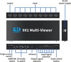 SY HDMI Multi-Viewer 9X1, 9 en 1 Salida HDMI Switcher con control remoto, HDMI Multi-Switcher Soporte 4K 30Hz, 5 Modos de Vista - Product Image 3