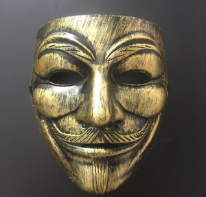 หน้ากากคอสเพลย์วิญญาณสำหรับวันฮาโลวีนหน้ากากแฮ็คเกอร์สีเงินหนาสำหรับอาฆาตออกแบบได้ตามที่ต้องการ - Product Image 2