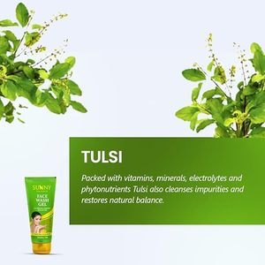ג 'ל לשטוף את הפנים שמש מועשר עם aloevera, neem & <span class=keywords><strong>tulsi</strong></span> לניקוי, מניעת פצעונים & הסרת שמן נוסף | לחות