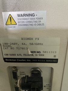 Used Beckman Biomek FX Liquid <strong>Handler</strong> Powers On with AccuFrame From Lab As Is - Product Image 6