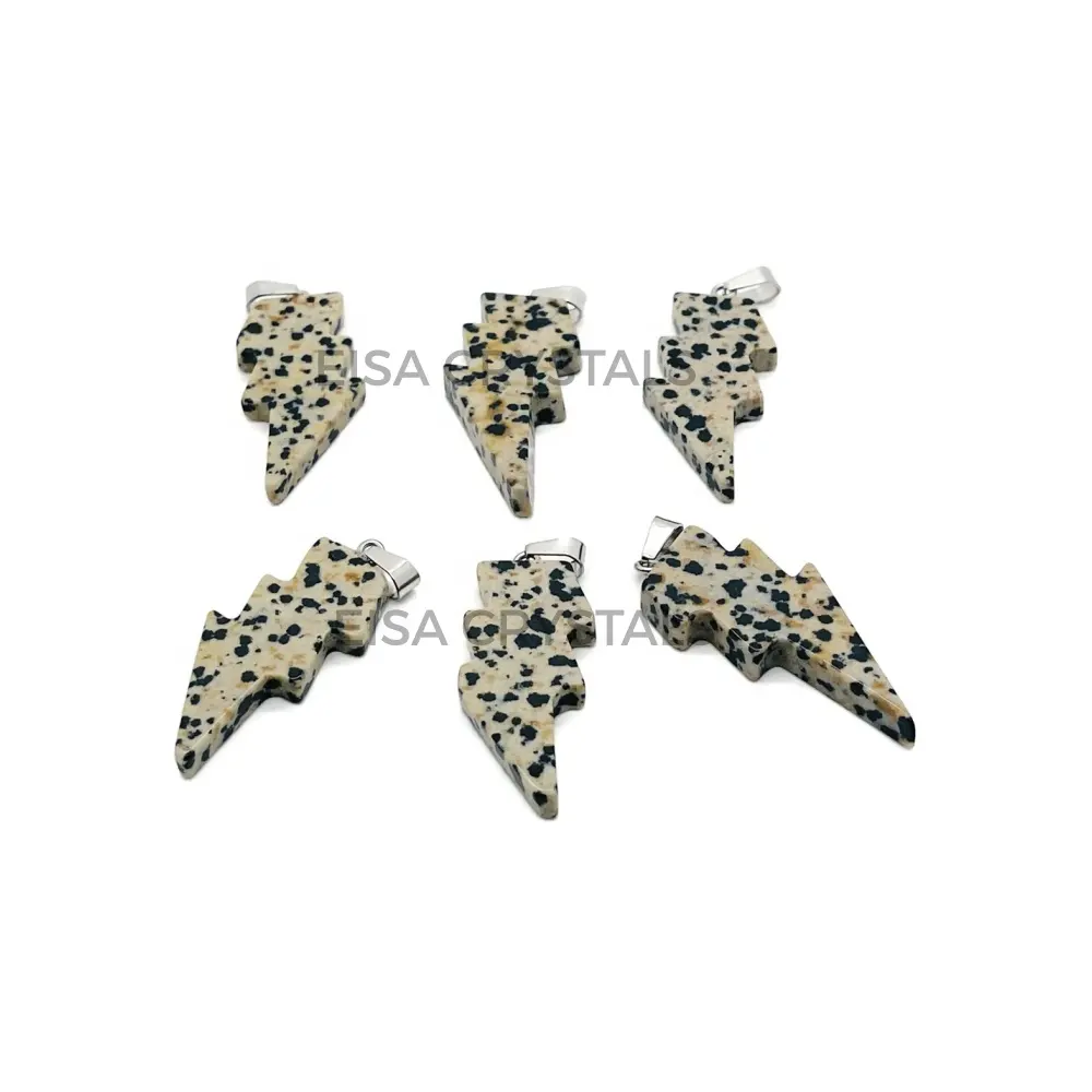 Dalmatian Jasper Thunder คริสตัลจี้พลอยที่กำหนดเองเครื่องมือรักษาสร้อยคอหินเรกิธรรมชาติทำด้วยมือเครื่องประดับอาเกต