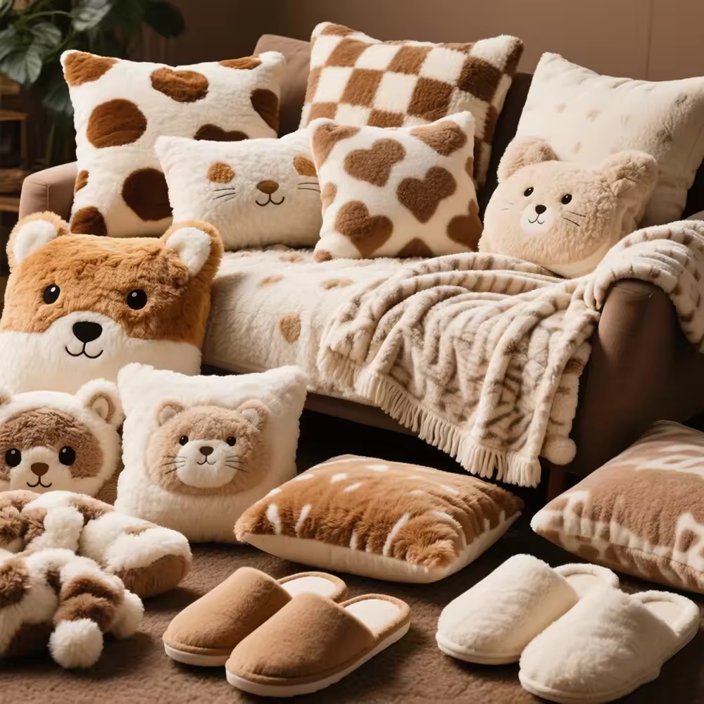 Pantoufles d'oreiller en peluche personnalisées