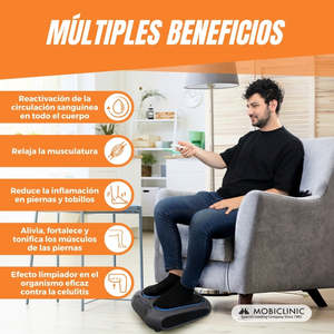 Массажер для ног и ног VIBFIT Mobiclinic с 10 скоростями и 5 программами пульта дистанционного управления - Product Image 2