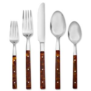 印度手工制作的家用厨房用具的最小木柄设计餐具金色饰面 - Product Image 2
