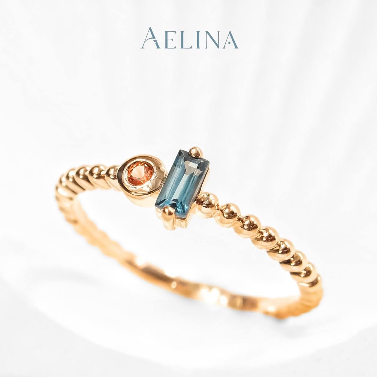 CEYLON blue sapphire + Red sapphire