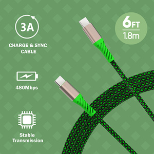 豪华Ombre彩色1m铝usb-c至usb-c充电电缆编织屏蔽金属USB，适用于iPhone和电脑库存产品 - Product Image 3