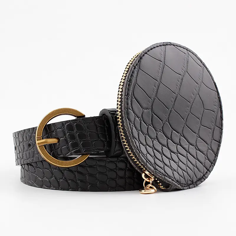 Accessoires de mode taille sac portefeuille en cuir PU alliage boucle Crocodile décoratif dames filles femmes robe Jeans ceintures