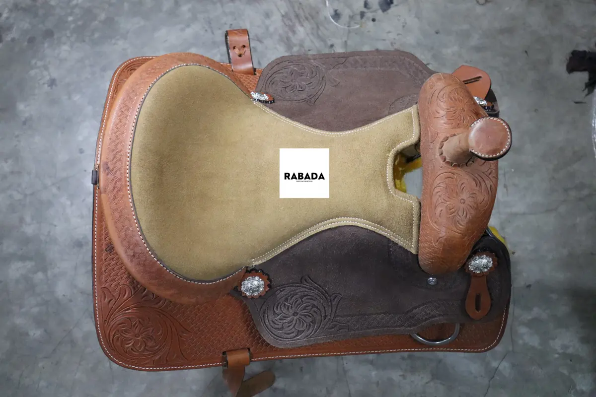 Drum Dyed Genuine Leather Western Saddle Horse Tack Barrel Pleasure Trail Saddles English horse racing products from India