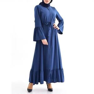 定制面料雪纺传统穆斯林服装祈祷女装Abaya长款Abaya 2件土耳其时尚