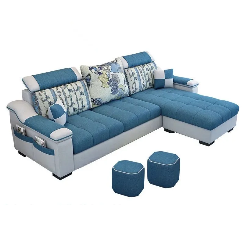 Sofá de tecido cefs016 para sala de estar na sala de desenho
