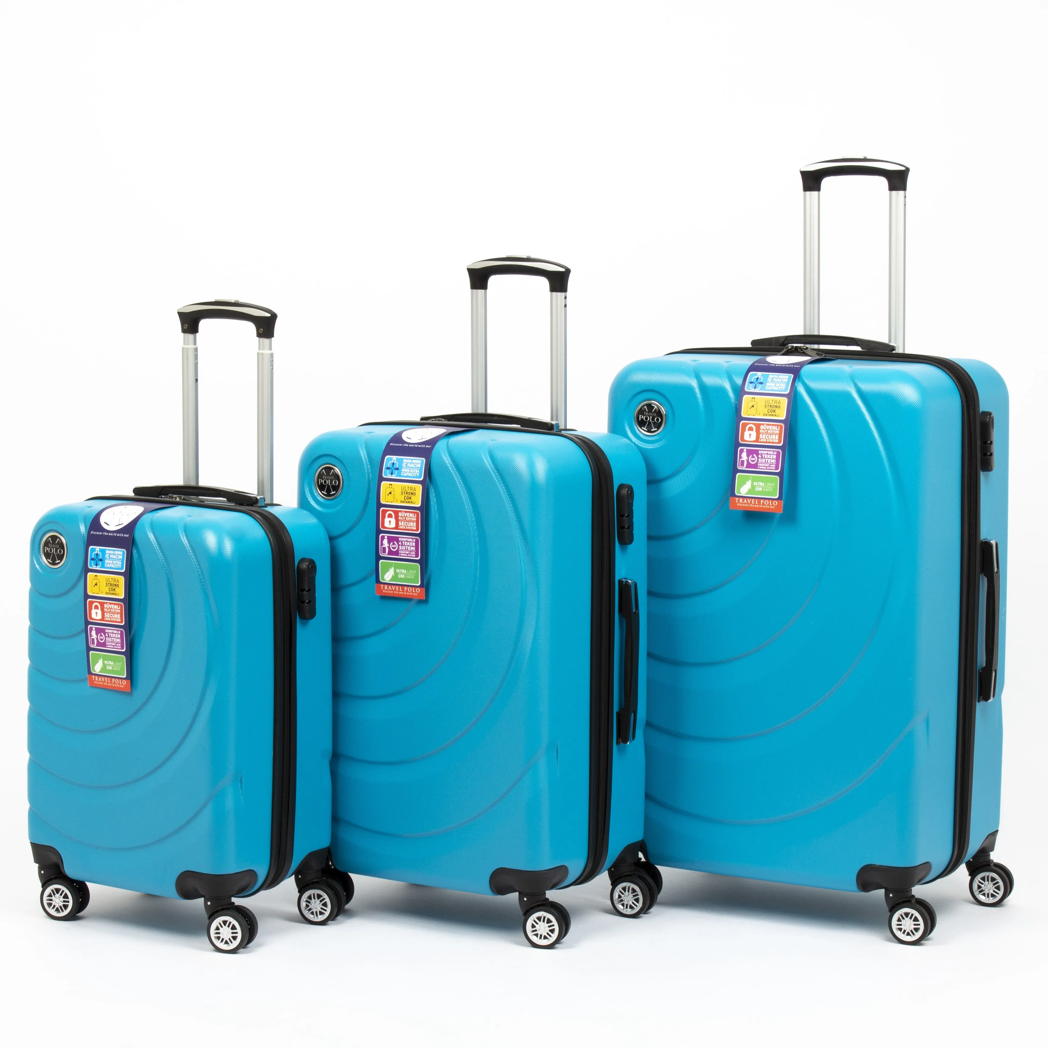 Toptan ABS valizler türk dayanıklı yüksek kaliteli seyahat çantaları setleri tekerlekli çantalar bavul çanta setleri türkiye'de yapılan