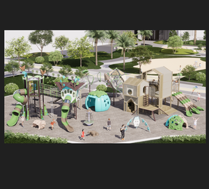 Magic <strong>Treehouse</strong> Children Outdoor Playground with <strong>Slides</strong> and Climbing Ropes