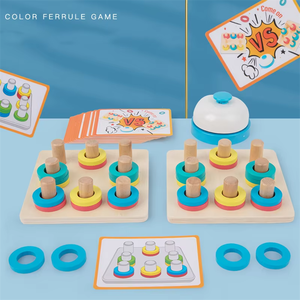 Ringtoss ของเล่นบล็อกไม้สำหรับเกมจับคู่สีเพื่อการศึกษาปฐมวัยจัดเรียงสี - Product Image 4