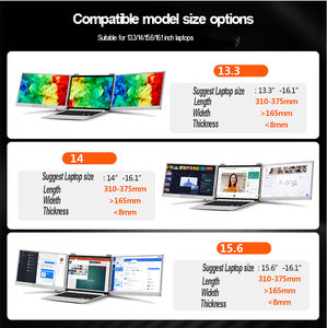 13,3 14 15,6-Zoll-PC Dual-Screen-LCD-Computer-Display Tragbarer faltbarer Laptop-Extender Triple-Screen-Office-Gaming-Monitor - Product Image 6