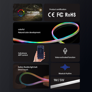 Tcwin RGBIC LED Neon işık şeritleri kiti akıllı APP kontrol 5V USB IP67 su geçirmez oyun odası ve Neon burcu PVC vücut için EPistar çip - Product Image 6