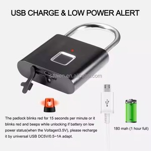 Kẽm hợp kim Khóa cơ thể nhận dạng vân tay chống bụi và chống thấm nước IP56 pin thấp nhắc nhở phòng tập thể dục Tủ ổ khóa thông minh - Product Image 3