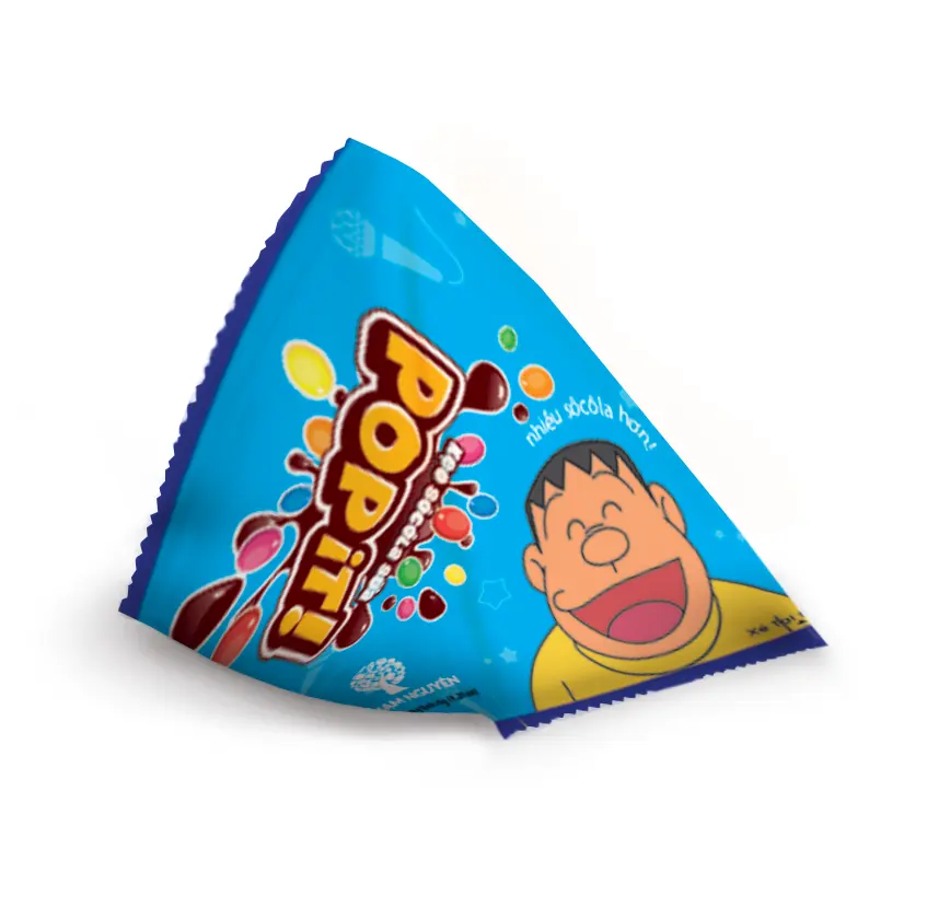 Chocolate con leche 212G Popit Sweet Confitería multicolor Cripsy Doraemon Bolsa de dulces 12 meses de vida útil para niños