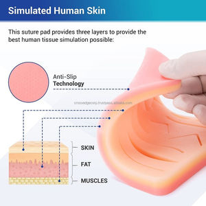 Yüksek kaliteli sütür uygulama pedi tam insan cilt sütür uygulama sütür ped ön kesim yaraları ile 3 katmanlı özel boyut gibi bakmak - Product Image 5