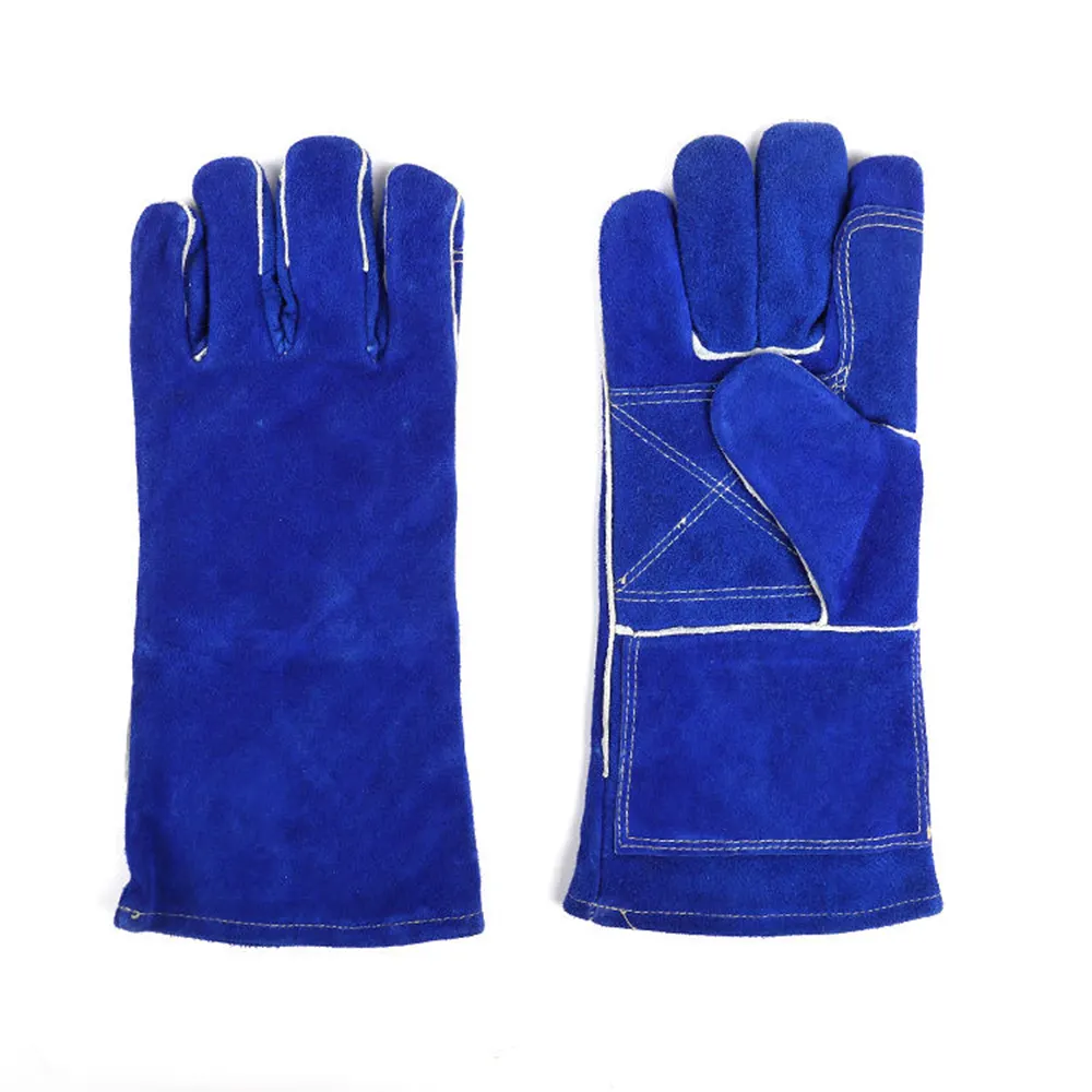 Lassers Hoge Kwaliteit Grade Ab Royal Blue Kleur Ademend Gevoerd Flanellen Lassen Handschoen