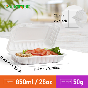 レストランのグリース耐性電子レンジ使い捨てMFPPヒンジ付きミール準備プラスチッククラムシェル持ち帰り食品容器