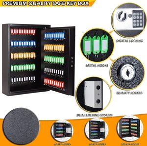 Anahtar kilit kutusu duvara montaj Metal dijital kilitleme anahtar kabini organizatör elektronik anahtar güvenli saklama kilit kutusu - Product Image 4