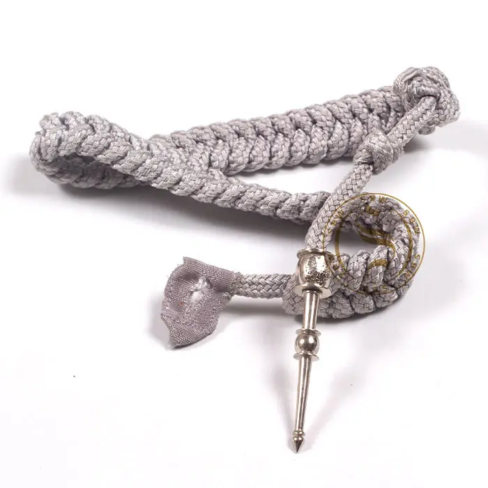 Cordons de poitrine Aiguillette d'infanterie de meilleure qualité de couleur grise | Aiguillette d'épaule en gros pour robes uniformes régimentaires