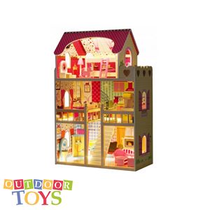 Casa de boneca de madeira mooa leds com 18 acessórios para meninas | brinquedos ao ar livre | pronto para enviar da espanha - Product Image 3