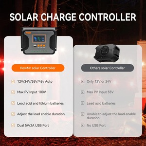 30A 60A 80A PWM regolatore di carica solare per 12V 24V 36V 48V batteria con schermo a LED USB 5V 2A PV 100V uscita lavoro Sliently - Product Image 3