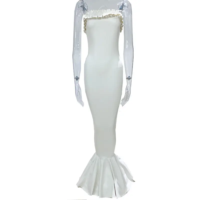 New Arrival Latex Wedding Dress 2023 Women Dresses OEM Fancy Spandex Time Lead Support Feature Material Cheap Price