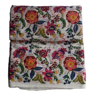 Hand Block Print Floral Wholesale Running Fabric Indian Cloth Textile 100% Cotton Multi-Color Dressmaking Crafts Sewing Fabric
