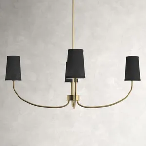 Yeni tasarım avize mat siyah Living nik aydınlatma armatürü Vintage 8 işık sarkıt aydınlatma oturma yemek odası ve mutfak için - Product Image 4