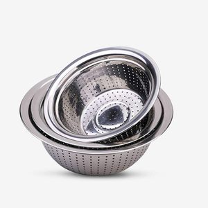 Colador de cocina profundo para el hogar, lavabo de acero inoxidable con diseño Art Deco para tamizado de frutas, verduras y arroz - Product Image 3
