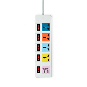 Universal Power <strong>Socket</strong> 4 Outlet <strong>2</strong> USB Output Ports OEM/ODM Support Fuse Included Power Switch - Product Image 1