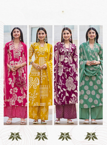 Saf pamuk işlemeli Kurti kıyafeti Plazo desen dekorasyon ile tüm durumlar için Dupatta ile Set - Product Image 6