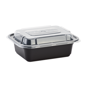 Wieder verwendbare mikrowellen geeignete Lebensmittel portion behälter aus Kunststoff mit Deckel 12 OZ Rechteckiger Vorrats behälter für Lebensmittel - Product Image 2