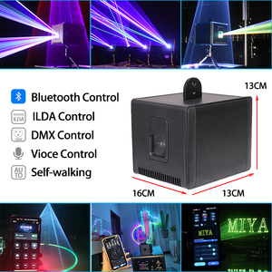 M7-4W迷你激光立方体4w发光二极管光源电池供电RGB动画DMX 3D激光舞台表演安卓IOS DJ迪斯科俱乐部