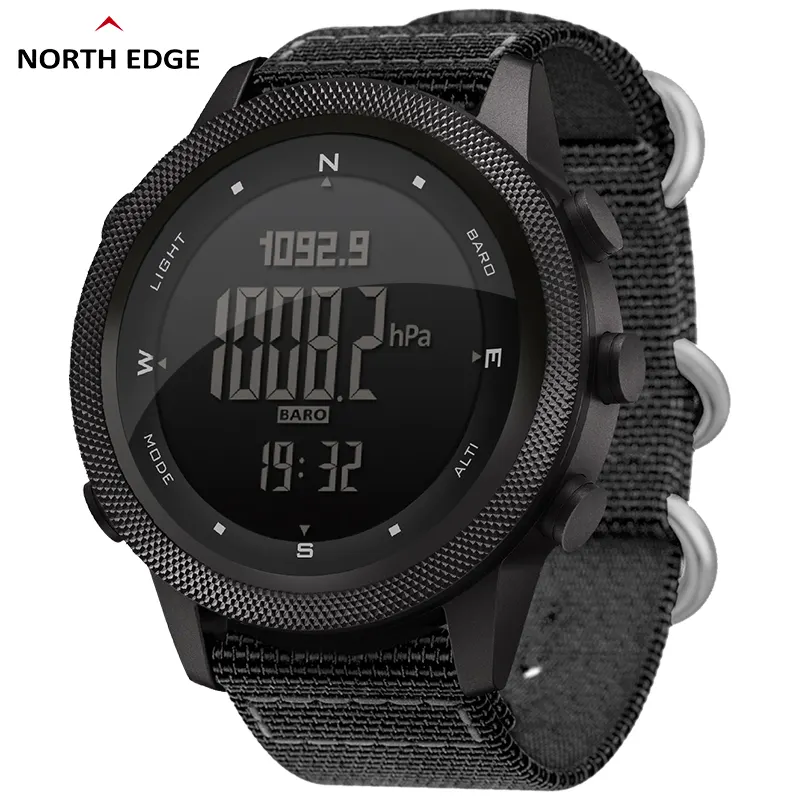 NORTH EDGE APACHE-46 uomini orologio digitale Sport all'aria aperta che corre nuoto Sport all'aperto orologi altimetro barometro bussola WR50M