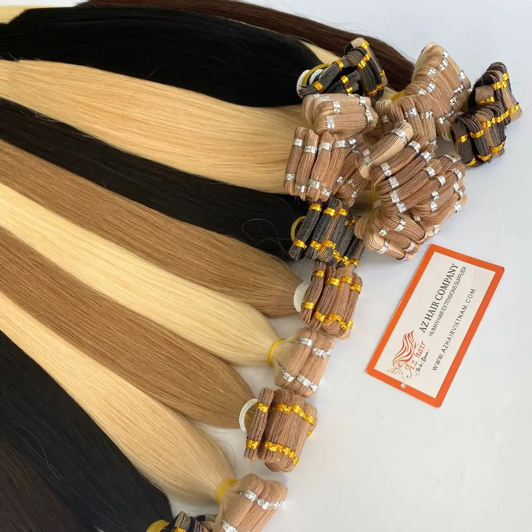 Mayor oferta Venta de Navidad Extensiones de cabello con cinta Personalizar colores 1-2g por pieza Proveedores de Vietnam Perú