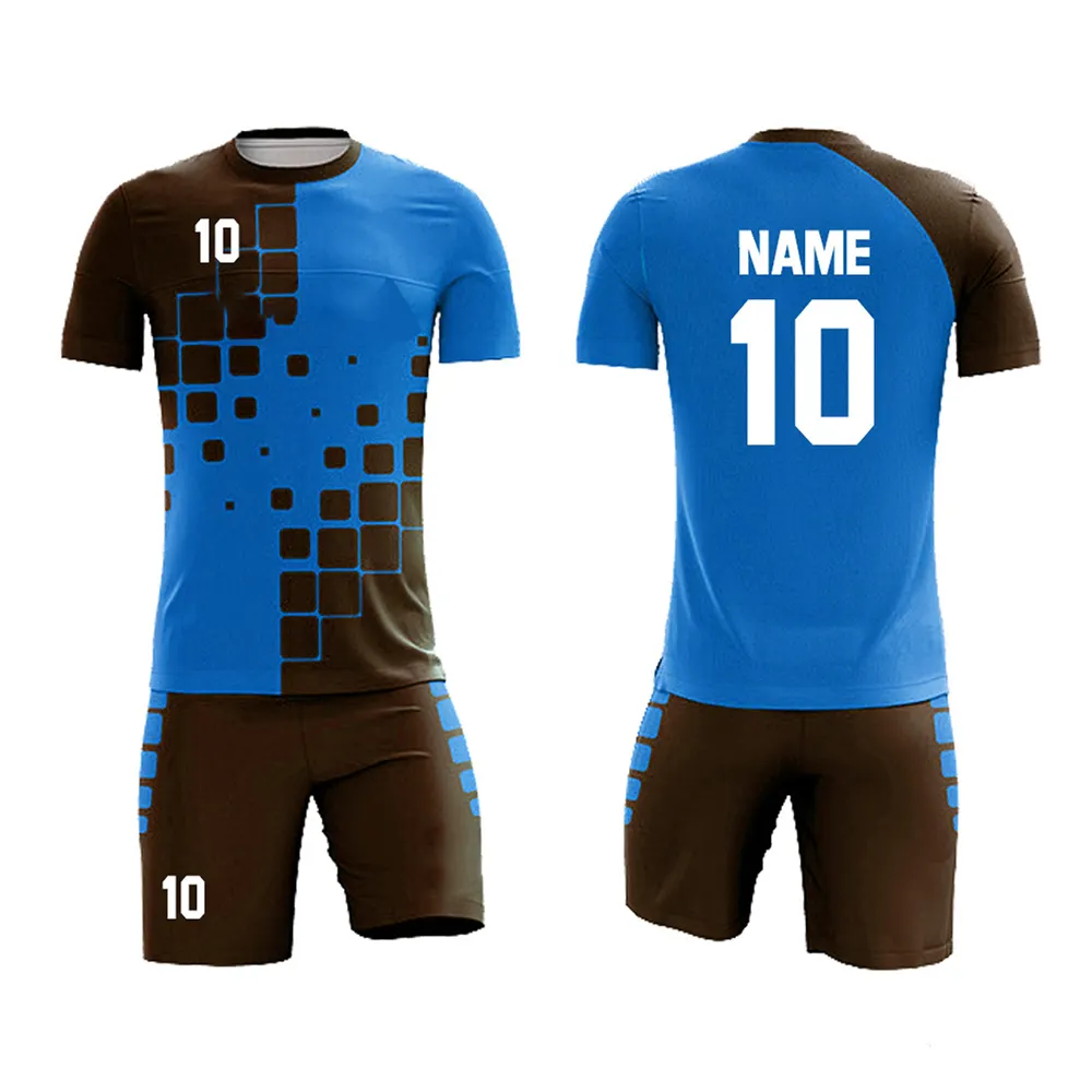 Fábrica al por mayor personalizado nuevo diseño transpirable poliéster fútbol Jersey conjunto mejor precio sublimación Deportes Fútbol uniforme