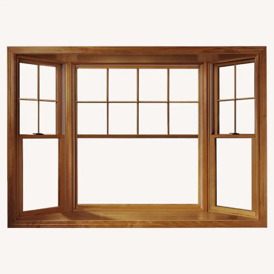 Gran venta-Ventana de madera de seguridad interior-Ventanas abatibles de madera-Persianas de ventana de plantación de madera